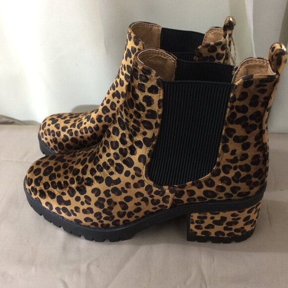 NEW Seven 7 Berlin Ankle Chelsea Boots Leopard Print Chunky Seven7 - Picture 6 of 7